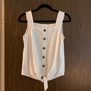 Loft Button-Front Tie Waist Tank